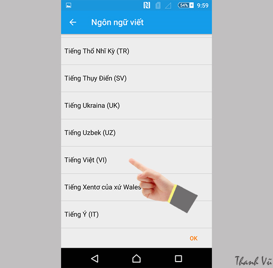 Go tieng viet tren Sony M5 Single Sim 5